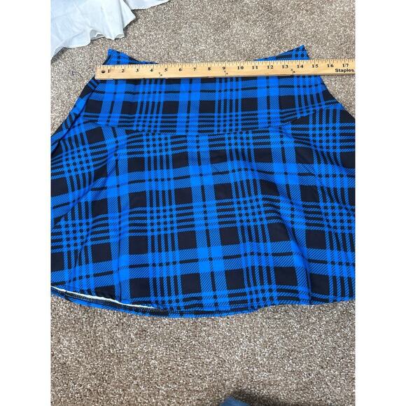 Chicgenes Blue/Black plaid skater circle mini skirt Catholic school girl NEW S - Picture 6 of 8